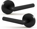 Mega Handles Ronn Dummy Lever & Lock Door Handle Set for Closet or French Doors Single Side, Non-Turning, Reversible Door Levers Fits All Standard Door Sizes, Screws Included - Matte Black (2 Pack)
