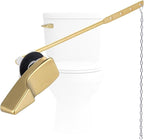 Hygie Rinse Front Mount Metal Toilet Handle Replacement Kit Compatible with American Standard/Mansfield/Gerber/TOTO/Kohler Toilet, Toilet Tank Flusher Lever with Flapper Chain, Shiny Gold