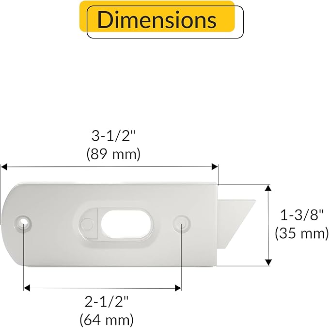 Brixwell Tilt Latch with Extended Screw Ports, Reversible, Plastic Material, White Finish, 3-1/2" Length, 1-3/8" Width, 2-1/2" Hole Spacing, Window Hardware Replacement