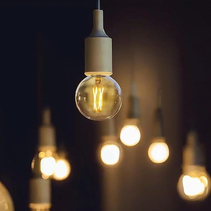 BRIMAX 10 Pack G16.5 Light Bulbs,Dimmable 6W E12 LED Bulbs Equivalent 60W,Small Globe Bulbs 600lm, 2700K Warm White,AC120V,Flicker Free for Ceiling Fans Pendant Chandelier Bathroom