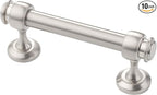 Alzassbg 10 Pack Brushed Satin Nickel Cabinet Pulls, 3 Inch(76mm) Hole Centers Cabinet Handles Kitchen Hardware Straight Bar for Cabinets and Drawer AL3082SN