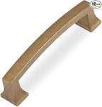 COTYKILEY 10 Pack 3.75Inch(96mm) Antique Brass Kitchen Cabinet Handles Cabinet Pulls Vintage Drawer Pulls Aged Gold Bronze Kitchen Cabinet Hardware