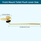 Universal Metal Front Mount Toilet Handle Replacement Kit Compatible with Kohler Toilet Tank Parts, Toilet Flush Lever Handle with Flapper Chains, Polished Gold