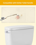 2 Pack Universal Brass Toilet Handle Replacement Kit, Side/Angle Mount Toilet Flush Handle Compatible with Kohler K-GP30324-CP/TOTO/American Standard, Stainless Steel Flapper Chain, Chrome