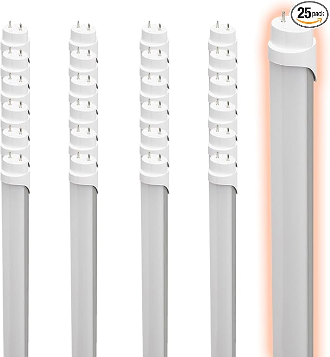 GoodBulb 48-Inch T8 LED Light Bulbs 18-Watt, Cool White 4100K, 2800-Lumens, Type A+B with Medium Bi-Pin Base (25 Bulb Pack)