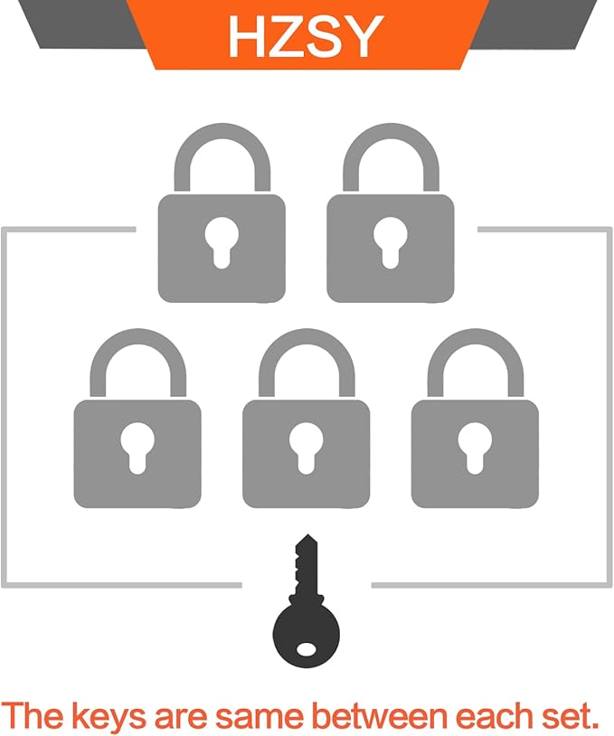 Padlocks Keyed Alike, Pack of 48, Laminated Steel Keyed Lock (1-9/16", 40mm), Padlocks with Same Key, Long Shackle, for Toolbox, Locker & StorageUnit or More