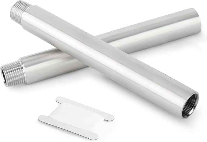 TAISHER 2PCS Stainless Steel Pipe Fittings, 1/4" NPT Male x 1/4" NPT Female Threaded, 8" Length Nipple Cast Pipe