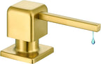 CREA Brushed Gold Soap Dispenser for Kitchen Sink, Kitchen Soap Dispenser Gold Square Built in Sink Soap Dispenser for Bathroom with 17 OZ Bottle