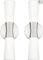 kudos Bathroom Sconces Set of 2,16inches Brushed Nickel Vanity Light Fixtures, Modern Sconces Wall Lighting with Milk White Glass, Dimmerable 3000K/4000K/5000K for Bedroom Hallway, KDVL13-BN-2PK