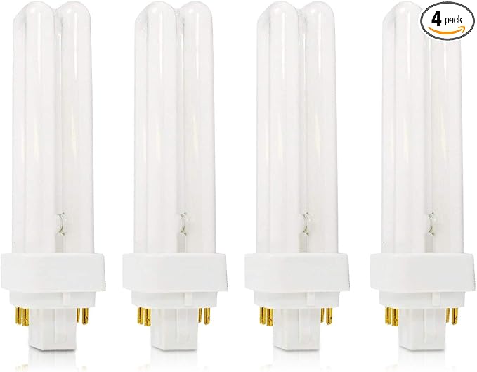 Circle (4 Pack CFL Bulbs Direct Generic Replacement for Panasonic FDS18E35/4 18W 3500K Double Tube, 4 Pin G24q-2 Base, Compact Fluorescent Light Bulbs