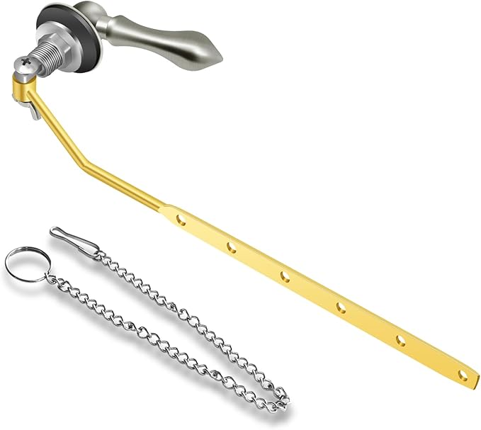 Boltigen Toilet Lever Replacement Kit - Front Mount Tank Flusher With Flapper Chain, Zinc Alloy Handle Compatible With American Standard