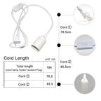 Pendant Light Sockets, Sopoby 4-Pack Hanging Lamp Socket for E26 / E27 Base Bulbs, 5.9ft Light Cord Kit with On/Off Switch, White