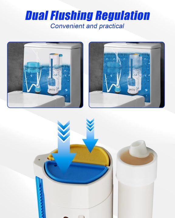 2-Inch Toilet Flush Valves, Dual Flush Valve Toilet Repair Kit Compatible with One Piece Toilets Top Push Button Valve, 8" Height