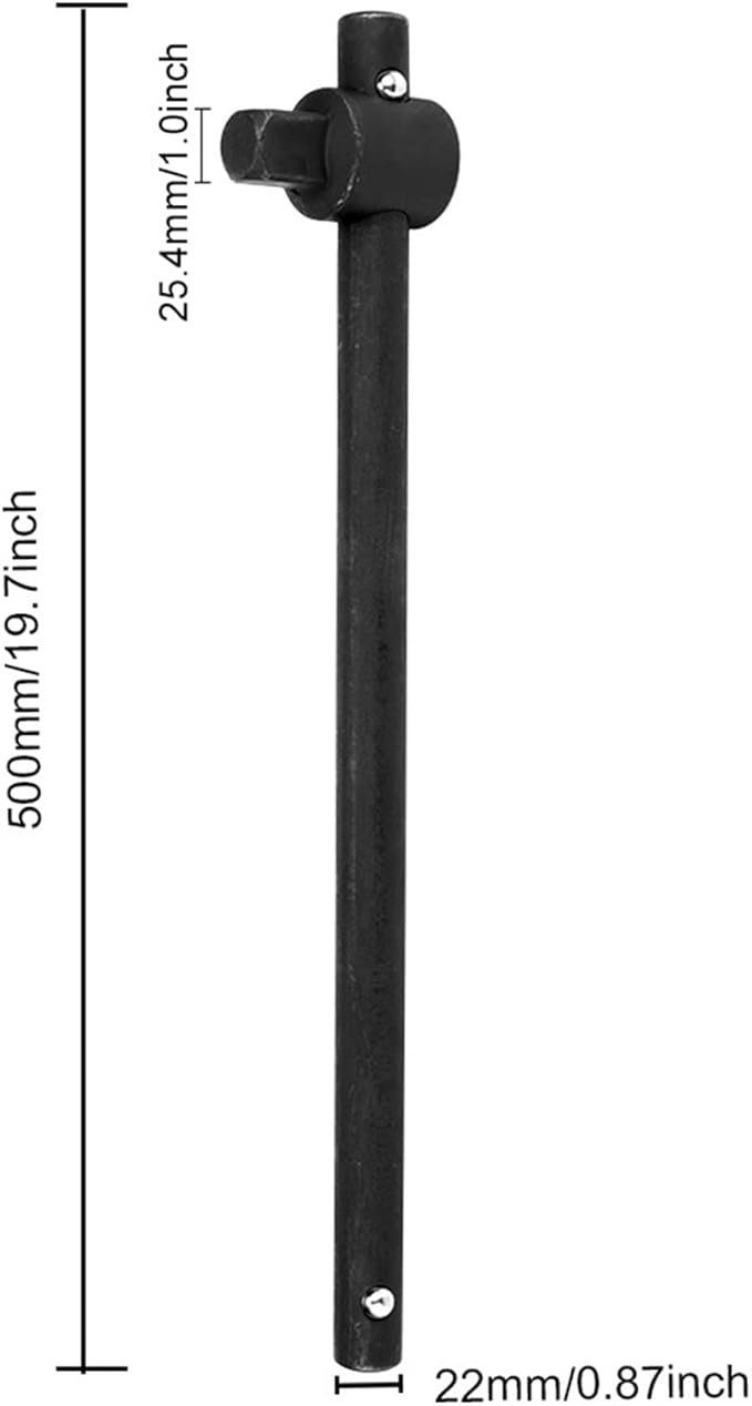 1" T-Handle Sliding Wrench Breaker Bar, 19.7 Inch Heavy Duty Steel Drive Socket Hand Tool, Gifts for Men & Dad