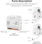Smart Home Energy Monitor with 2 x 120A CTs, Real-Time Electricity Usage & Bi-Directional Monitoring, Supports Single-Phase 3-Wire System, Works with Home Assistant & Zigbee2MQTT (Zigbee Version)