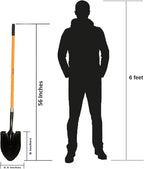 Ashman HeavyDuty Digging Shovel (2 Pack) 47-Inch Lond Handle with Trenching Blade and durable Handle - Ideal for Garden, Landscaping, Construction, Masonry - Perfect for Digging Soil, Dirt, and Gravel