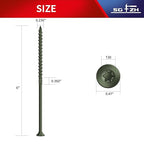 #14 x 6 Inch Deck Screws (23Pcs) 1lb. Carbon Steel, Green, Flat Head, Rust Resistant epoxy Coated, with T30 Star Bit