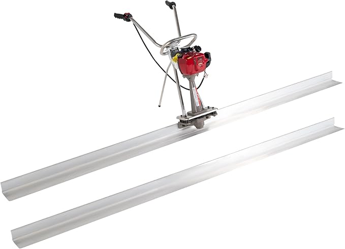 1.4HP Concrete Power Screed with 10ft & 14ft Aluminum Boards, Vibrating Screed Concrete Tool 8000RPM with Adjustable armrests and brackets for Construction
