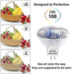 Vinaco MR16 Bulb，10Pack MR16 Halogen Bulb 50W GU5.3 Base, 800LM High Output MR16 12V 50W Halogen, 2800K Warm White MR 16 Dimmable with Clear Glass Cover, MR 16 GU5.3 for Landscape, Track Lights