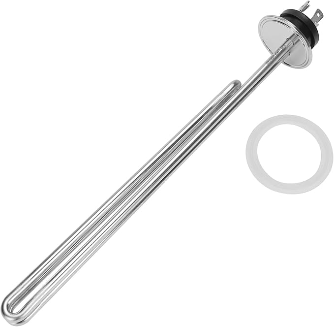 DERNORD 240V 5500W Tri-clamp Foldback Heating Element Stainless Steel Immersion Water Heater with 3-Wire Electrical Locking Plug (2 Inch Tri clamp)