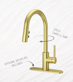 Pfister Stellen Kitchen Faucet with Pull Down Sprayer, Single Handle, High Arc, Brushed Gold Finish, LG529SABG