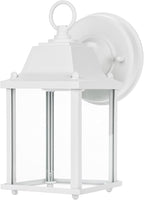 LIT-PaTH Outdoor LED Wall Lantern, Wall Sconce as Porch Light, 9.5W 800 Lumen, Aluminum Housing Plus Glass, 5000k-Matte White Finish, 1-Pack