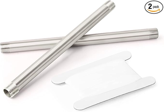 TAISHER 2Pcs Stainless Steel Pipe Fittings, 1" NPT x 1" NPT Male Threaded, 12" Length Nipple Cast Pipe