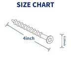 Deck Screws 4 Inch, Wood Screws #10 x 4, 200PCS Exterior Wood Screws, Torx Head, Fence Construction Screws, Rust Resistant Epoxy Coated, T25 Bits Included, Black