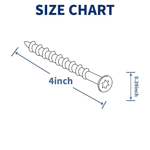 Deck Screws 4 Inch, Wood Screws #10 x 4, 200PCS Exterior Wood Screws, Torx Head, Fence Construction Screws, Rust Resistant Epoxy Coated, T25 Bits Included, Black