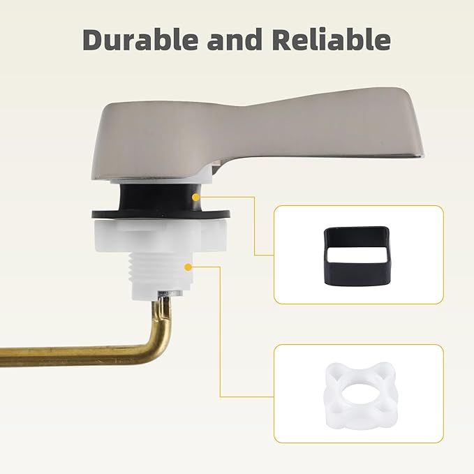iFealClear 2 Pack Metal Toilet Tank Flush Lever Replacement, Universal Front Mount Handle Toilet Tank Trip Lever with 2 Pieces Stainless Steel Flapper Chains, Brushed Nickel