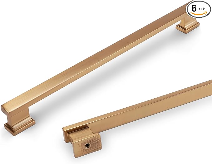 COTYKILEY 6 Pack 10 Inch(256mm) Champagne Copper Cabinet Handles Gold Kitchen Cabinet Pulls Cabinet Door Handles Kitchen Cabinet Hardware Cupboard Drawer Pulls Dresser Handles