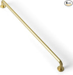 Goo-Ki 6 Pack Brushed Brass Cabinet Handle Drawer Pulls, 12.6 Inch(320mm) c-c Solid Zinc Alloy Modern Bar Pull Kitchen Hardware for Closet Dresser Wardrobe Cupboard Furniture