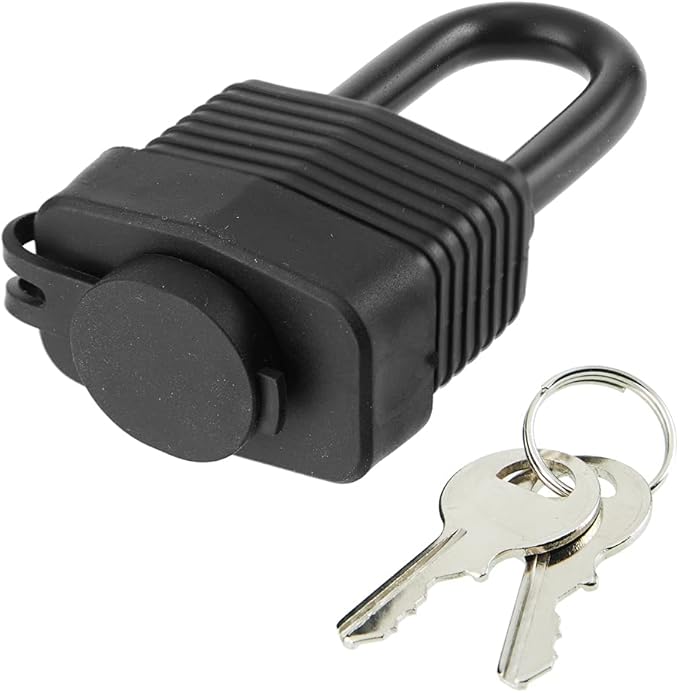 Waterproof Padlocks Keyed Alike for Outdoor use, Covered Heavy Duty Laminated Steel Lock, 1-9/16 Inch. Wide, Long Padlock, Pack of 8