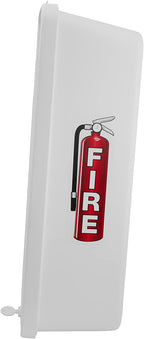PRO&Family Fire Extinguisher Cabinet Fire Extinguisher Box Outdoor Fire Cabinet Mounted Fire Extinguisher Cabinet Fire Extinguisher Cover (2, White with Pull-Panel, 5 lb)