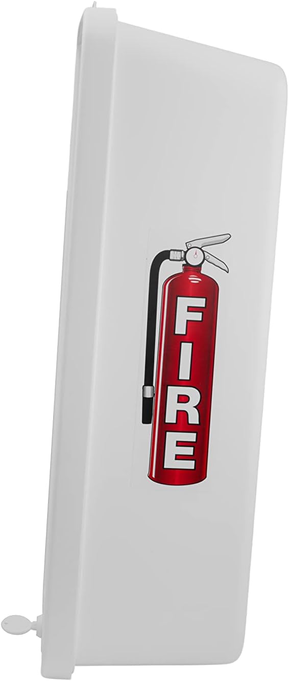 PRO&Family Fire Extinguisher Cabinet Fire Extinguisher Box Outdoor Fire Cabinet Mounted Fire Extinguisher Cabinet Fire Extinguisher Cover (3, White with Pull-Panel, 10 lb)