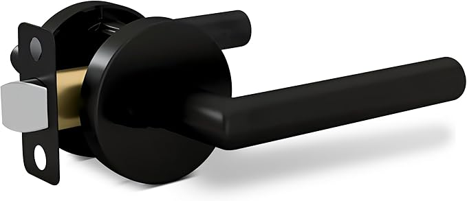 Mega Handles Ronn Passage Lever Door Handle Set for Hallway, Closet and Bathroom, Heavy Duty Door Levers, Fits All Standard Door Sizes, Screws Included - Onyx (1 Pack)