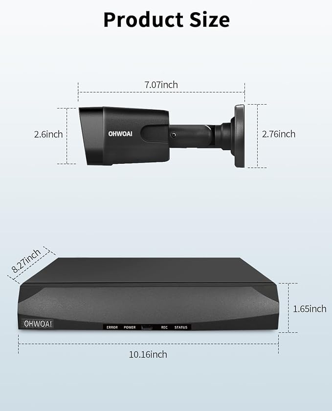 《4K Ultra HD & 100FT IR Night Vision》Wired Outdoor Security Camera System, POE Cameras for Home Security, NVR Video Surveillance Kit with Motion Detection