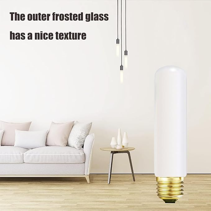 SCOMX 25 Watt T10 Frost Tubular Incandescent Light Bulb, Showcase Lamp, 2700K Soft White, E26 Medium Base, 280 Lumens, 120V (6)