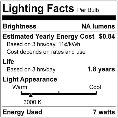 Sunlite 01059 7C7 Incandescent Bulb, 7 Watt, Candelabra E12 Base, C7 Small Night Light, Colored Bulb, White, 12 Count