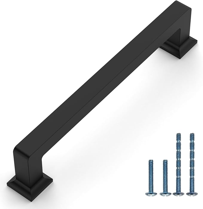 10 Pack 5"(128mm) Matte Black Cabinet Handles Kitchen Cabinet Pulls Black Drawer Handles Cupboard Hardware for Cabinets