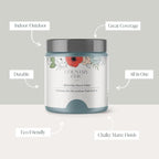 Country Chic All-in-One Chalk Paint for Furniture, Cabinets, Home Decor, Eco-Friendly, Matte Finish, Built-In Primer & Top Coat for Wood, Metal - Nightfall (Blue) - 8 oz (237 ml)