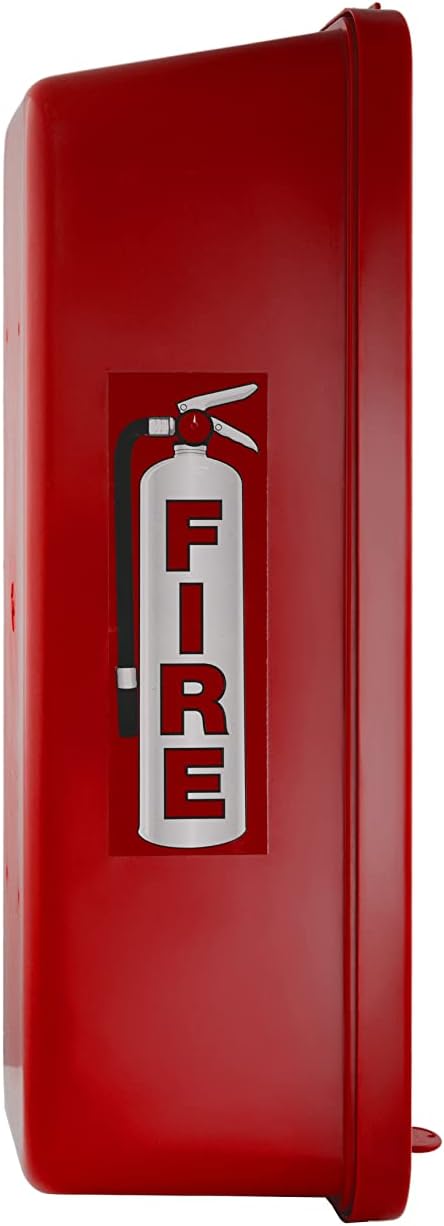 Fire Extinguisher Cabinet Fire Extinguisher Box Outdoor Fire Cabinet Mounted Fire Extinguisher Cabinet Fire Extinguisher Cover (Red with Breaker Bar Attachment, Rx350, Plastic, 5 Pounds, 10, AKA1)
