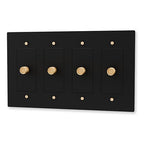 Brass Dimmer Light Switch – 120V AC – Solid Brass Wall Plate for LED Bulbs – Handcrafted Rotary Dimmer with Knurled Knob – UL Listed Flicker-Free Dimming | Vintage Style Light Control for Home Décor