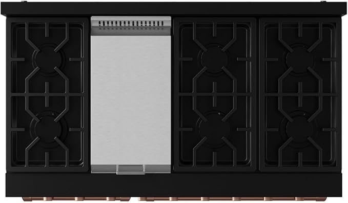 Gordon Ramsay by THOR Kitchen 48 Inch Professional Liquid Propane Range with Tilt Panel Touch Control in Black/Rose Gold