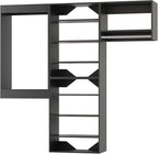 Modular Closet System - 66" Wide Organizer Towers, Wooden Storage for Walk-In Closets, Wall Mounted Wardrobe Organizer Kit - Black