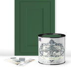 ALL-IN-ONE Paint, Durable cabinet and furniture paint. Built in primer and top coat, no sanding needed. Includes our 30 featured color card - Trinity (green), Quart