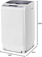 Giantex Full-Automatic Washing Machine Portable Compact 1.34 Cu.ft Laundry Washer Spin with Drain Pump, 10 programs 8 Water Level Selections with LED Display 12 Lbs Capacity