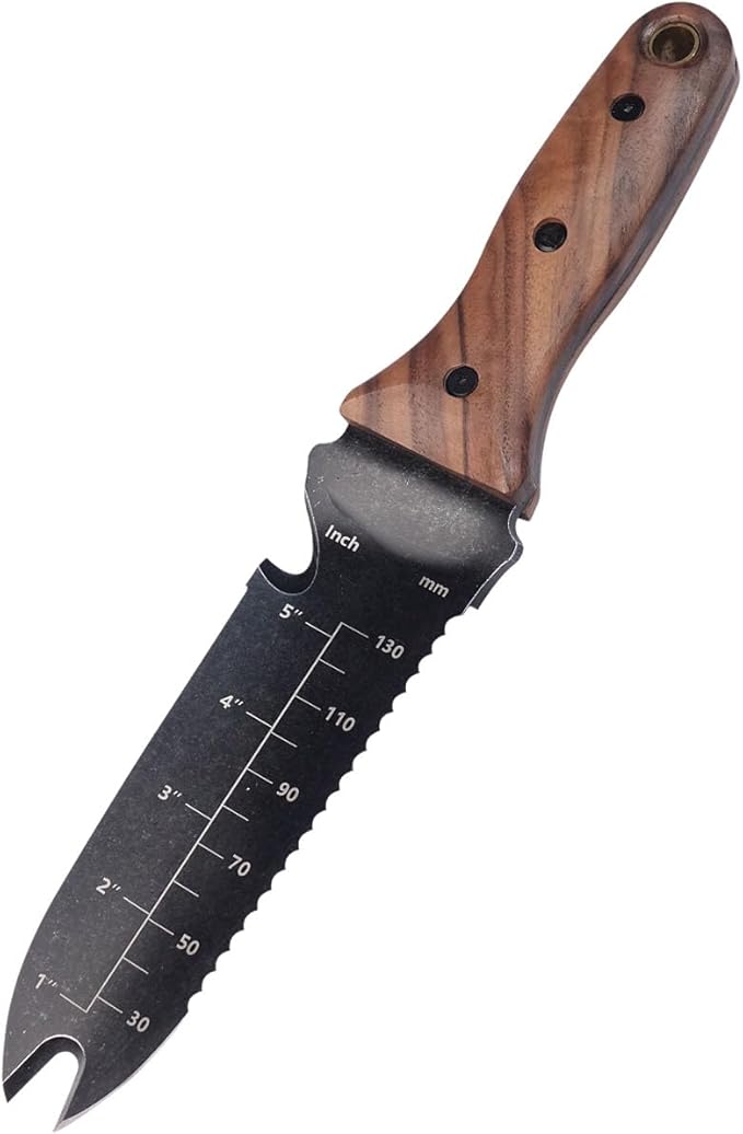 Hori Hori Garden Knife with Sheath Stainless Steel Weeding Tool for Gardening Weeding, Planting and Digging