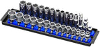 Ernst Manufacturing - 8496 Socket Boss 2-Rail 3/8-Inch-Drive Socket Organizer, 13-Inch, Blue - Made in USA