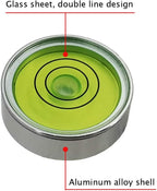 Mini Metal universal horizontal bubble water level balance bubble level round (25 * 10mm (Silver Green）)